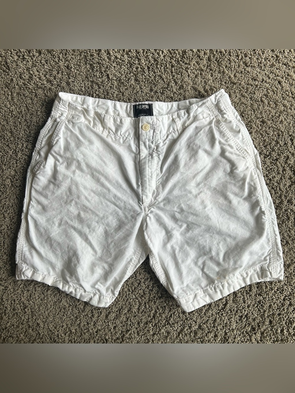 Todd Snyder Hudson Shorts Mens 36x8 White Bermuda Cotton Linen Classic Chinos